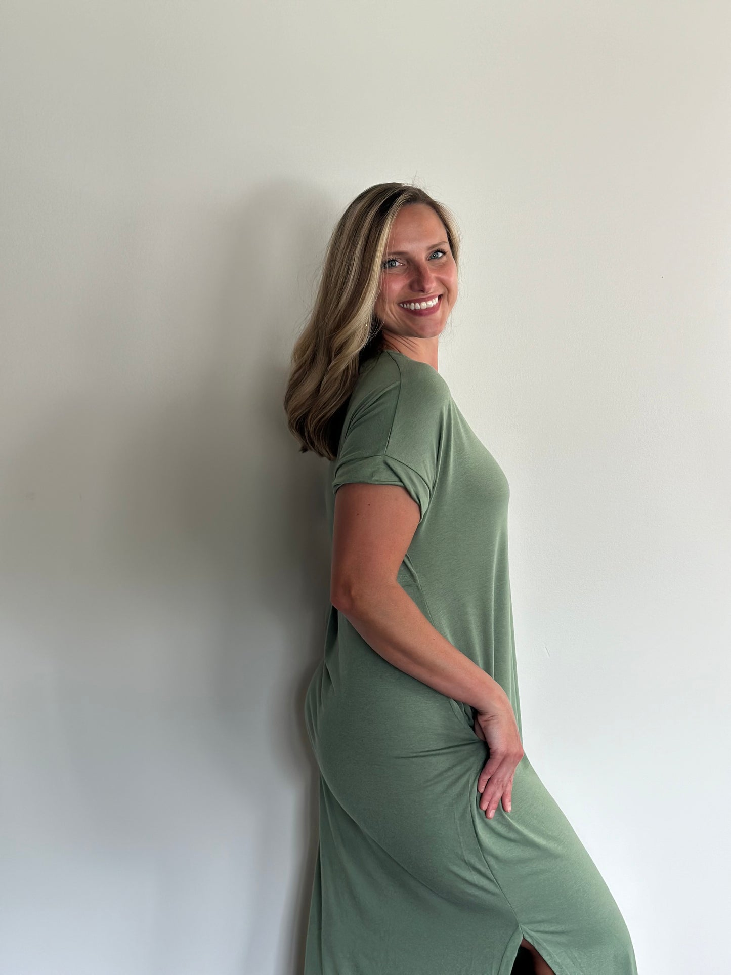 Sage Green Pocket Maxi