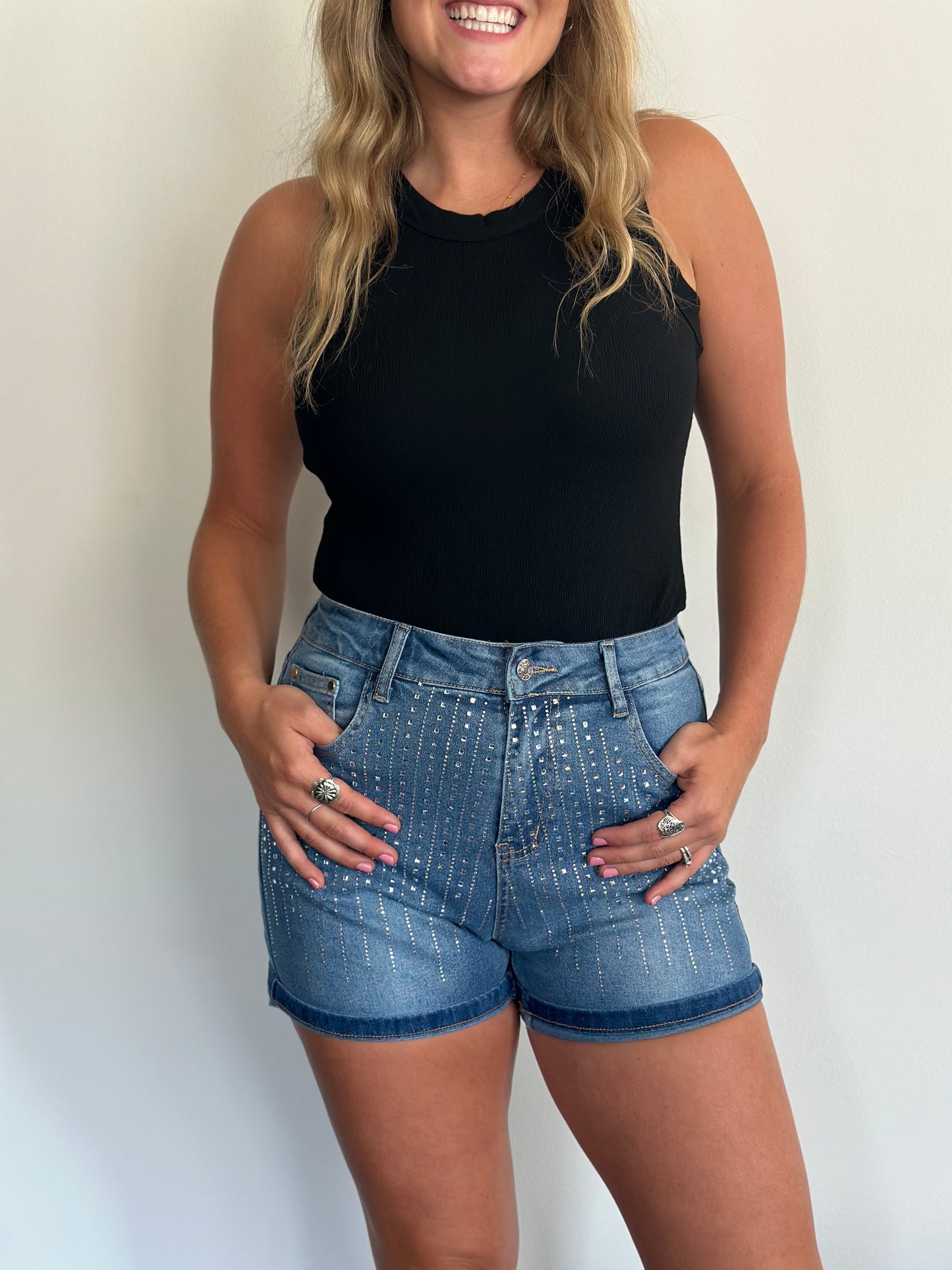 Gemstone Glam Denim Shorts