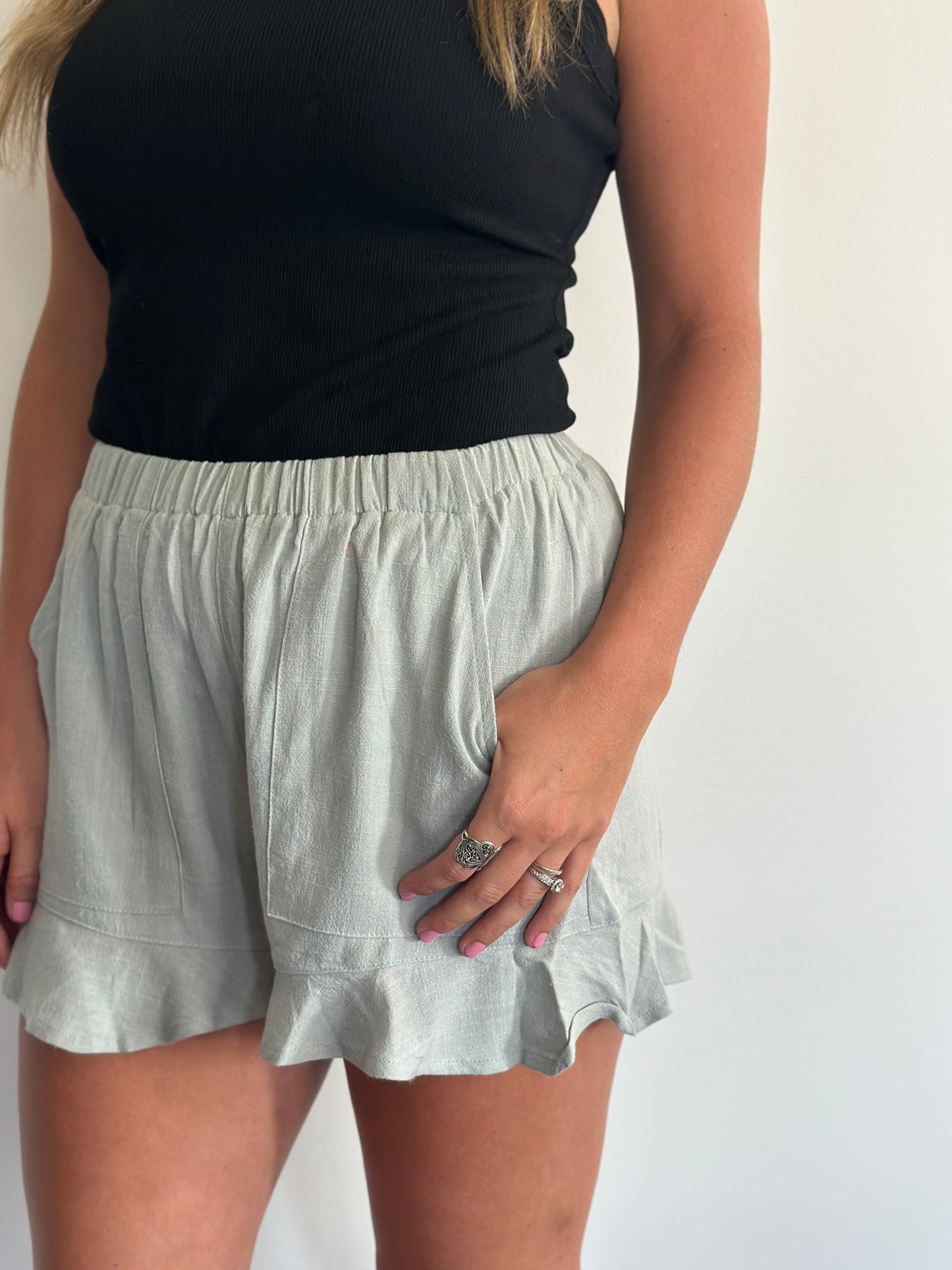 Light Grey Flowy Short