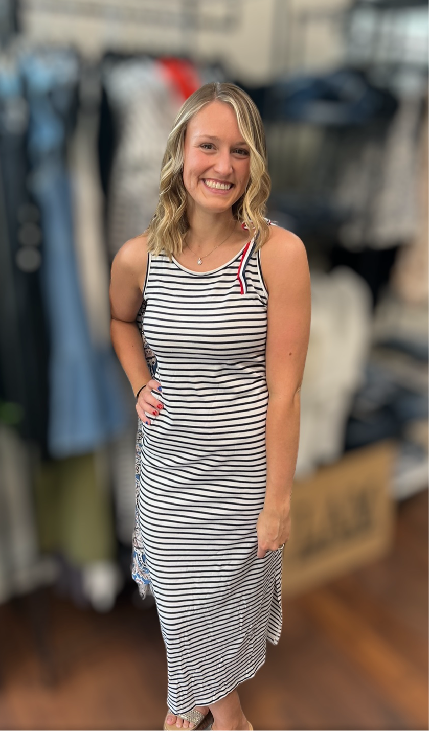 Horizontal stripe dress