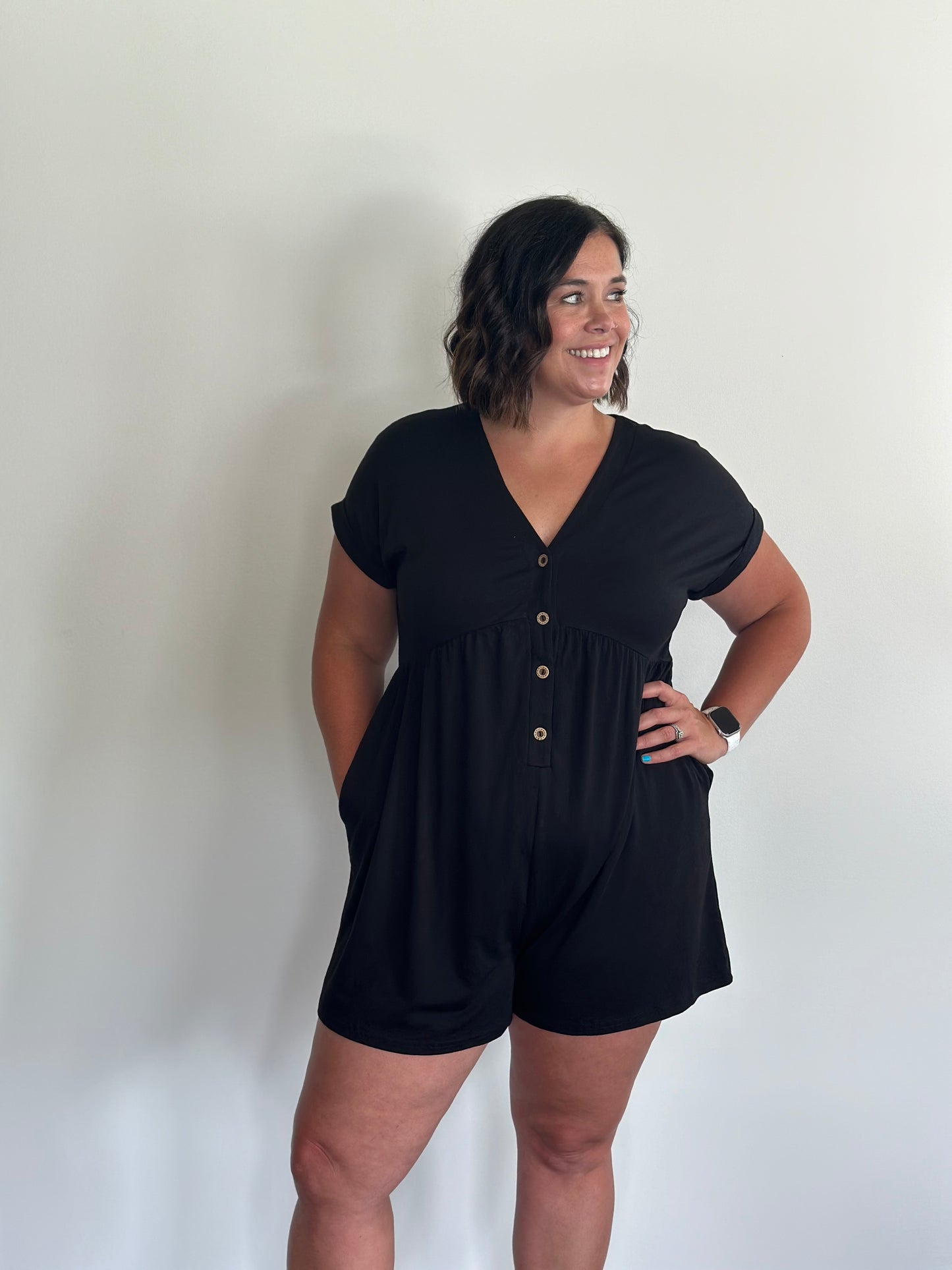 Breezy Noir Romper