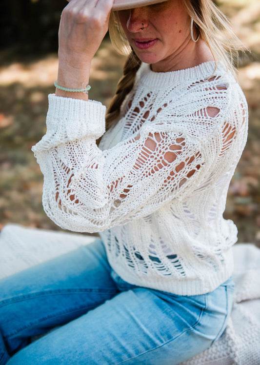 Distressed Peekaboo Sweater