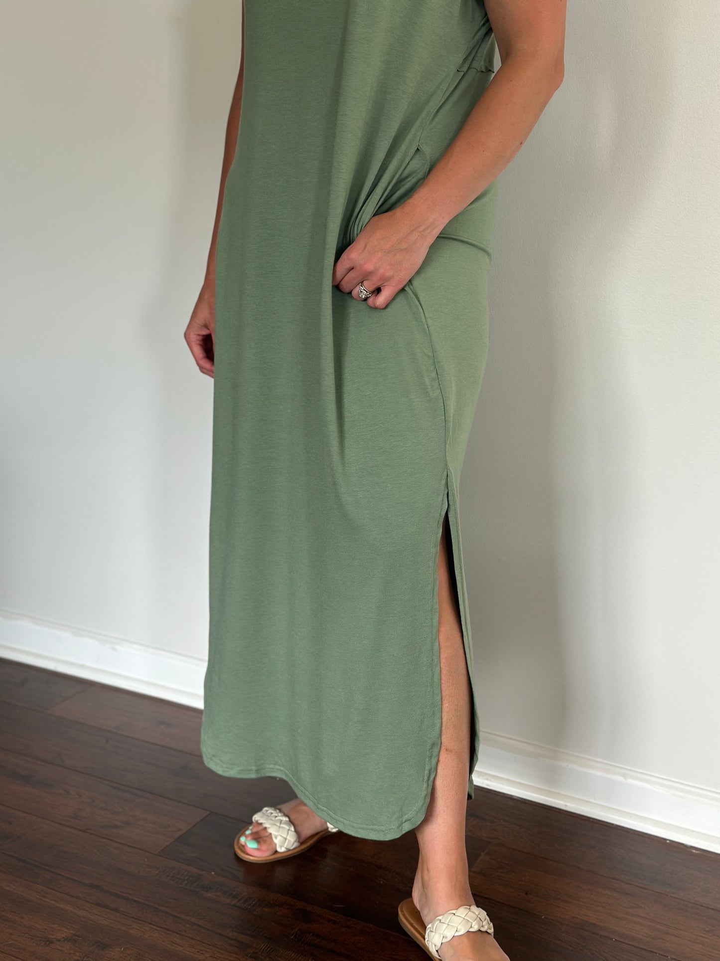 Sage Green Pocket Maxi