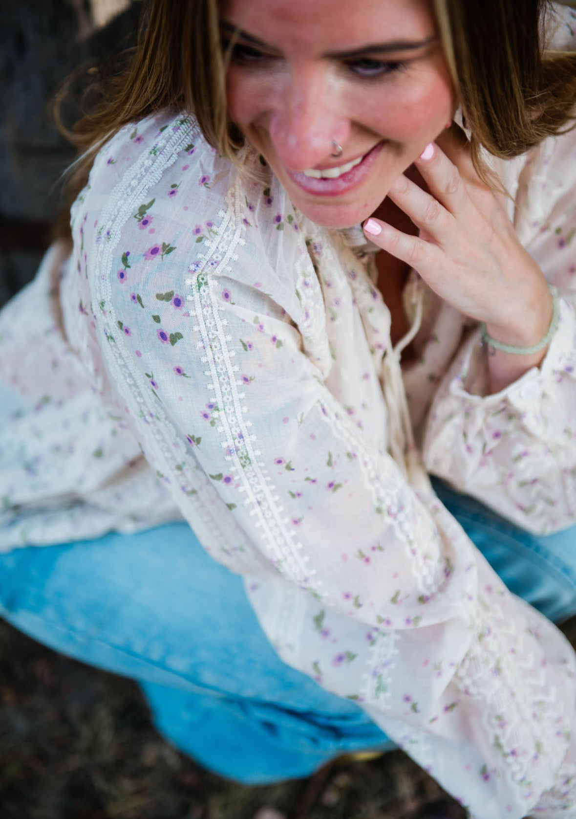 Lavender flower tunic