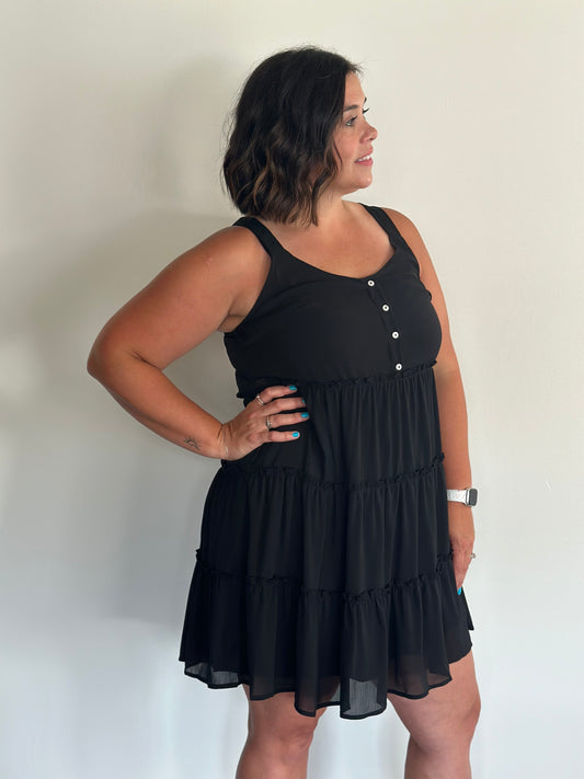 Flirty and Frilly V-neck Dress