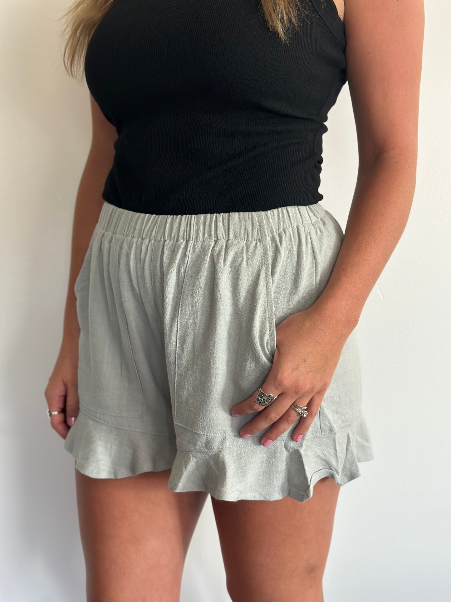 Light Grey Flowy Short