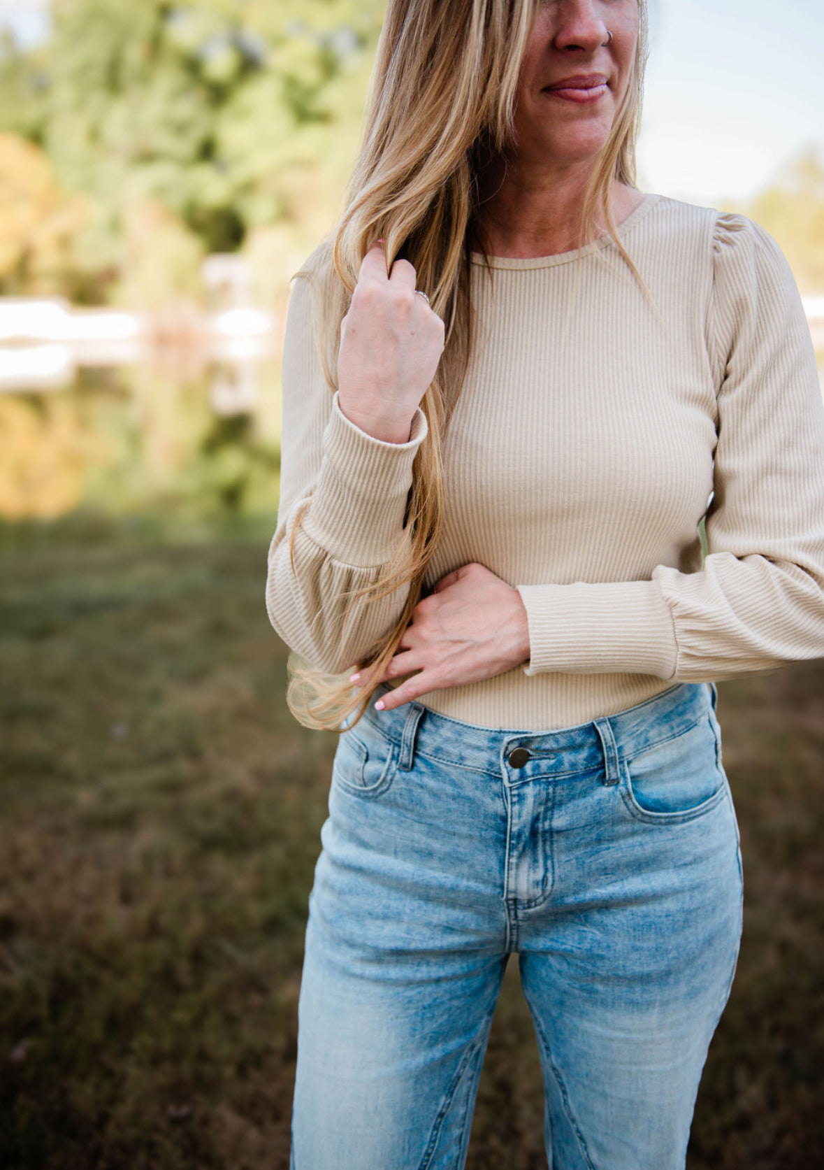 Apricot Ribbed Bodysuit