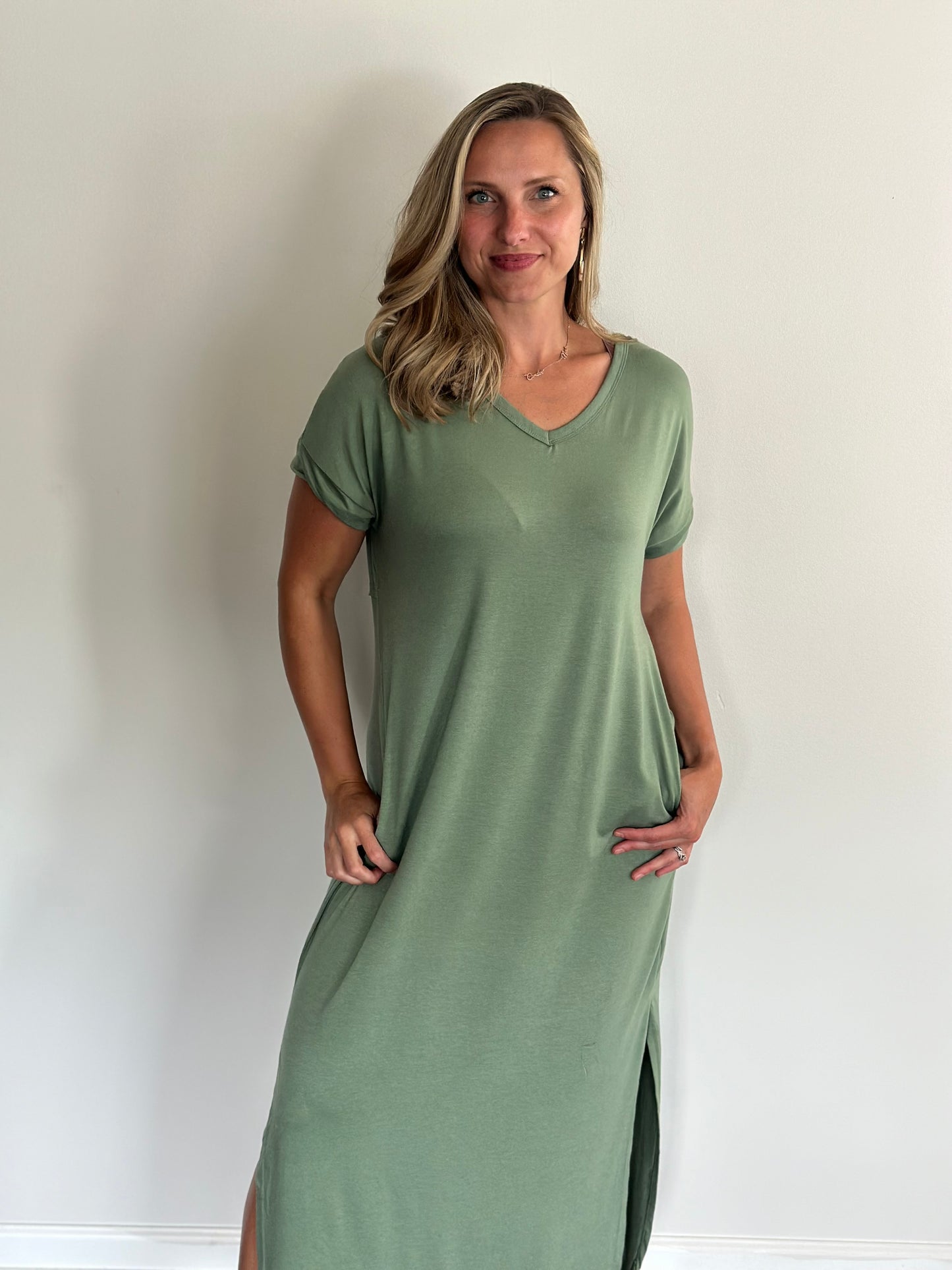 Sage Green Pocket Maxi