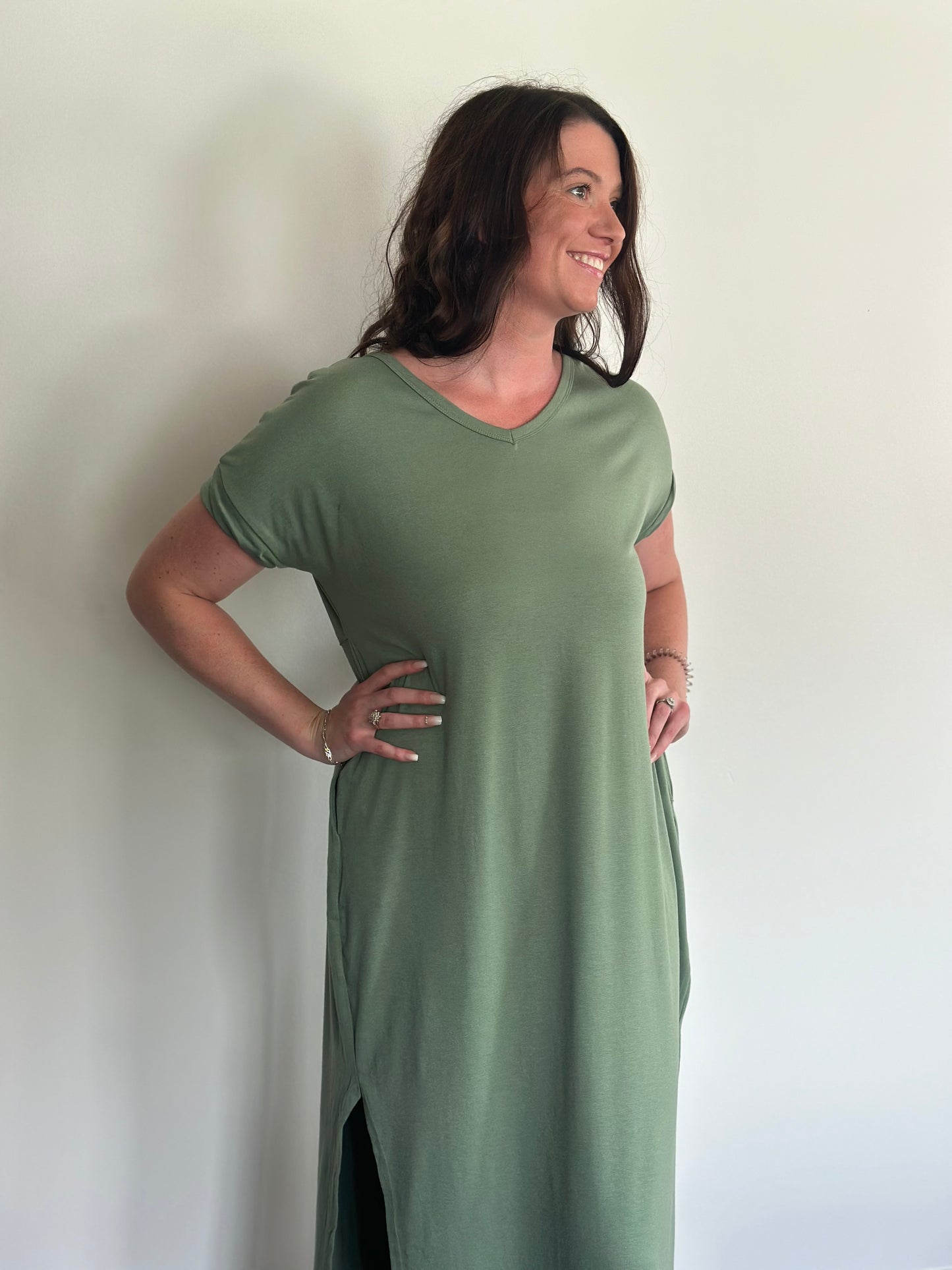 Sage Green Pocket Maxi