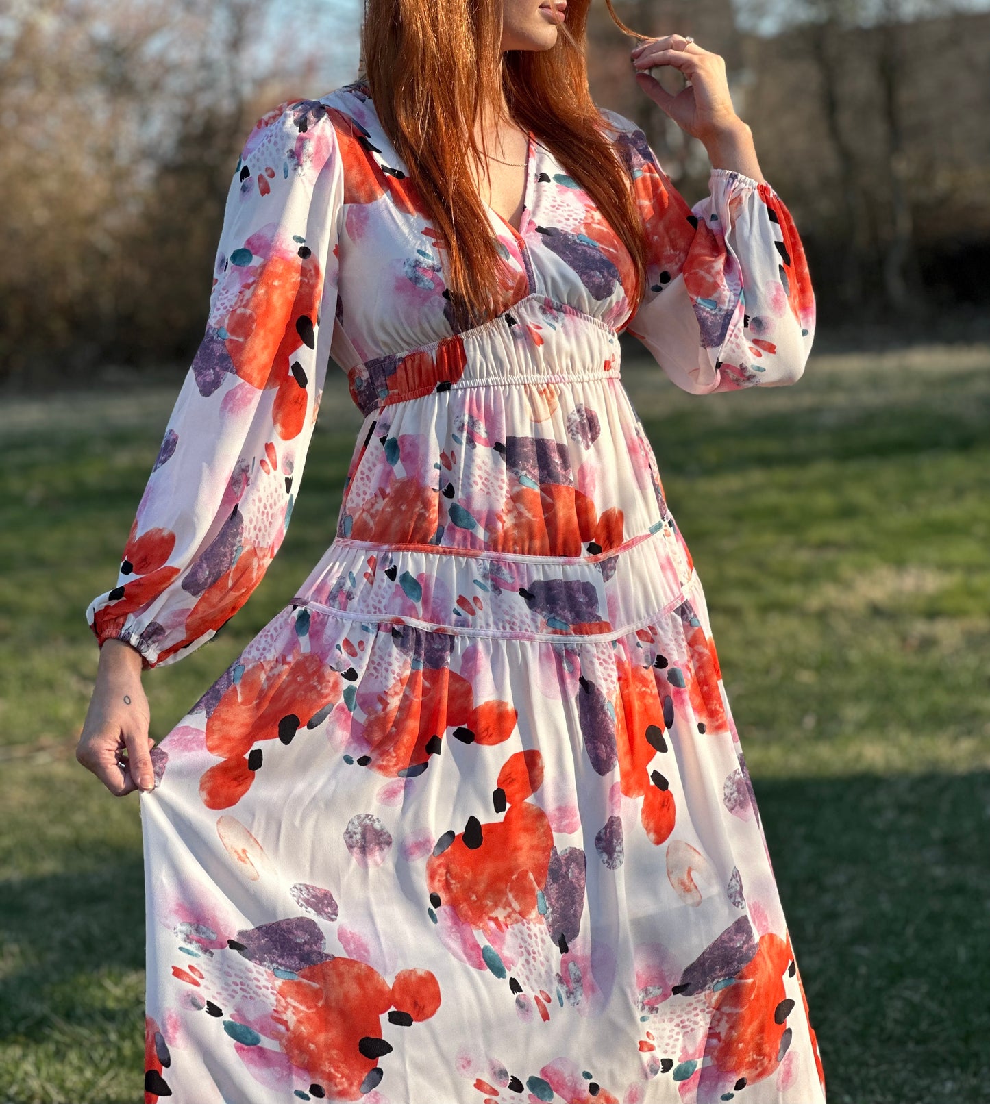 Poppy Bloom Long Sleeve Dress