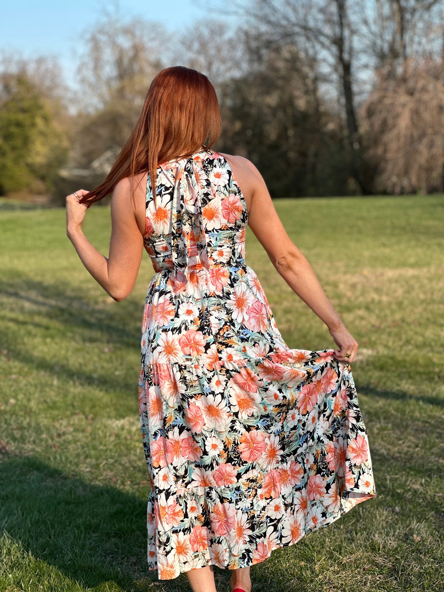 Blossom Halter Maxi Dress