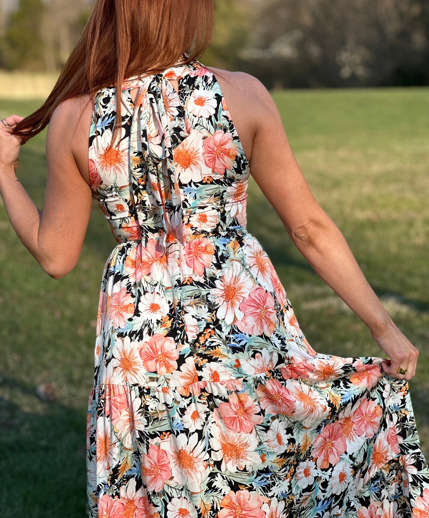 Blossom Halter Maxi Dress