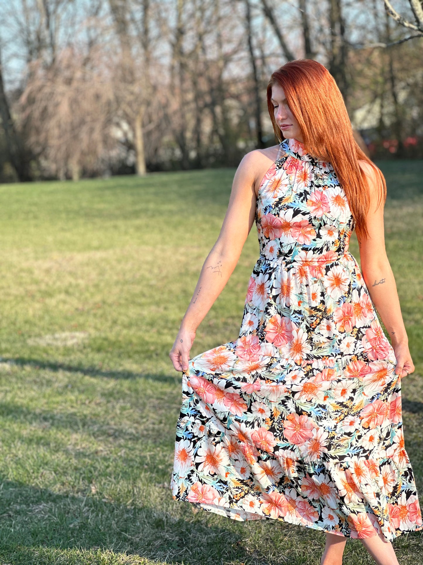 Blossom Halter Maxi Dress