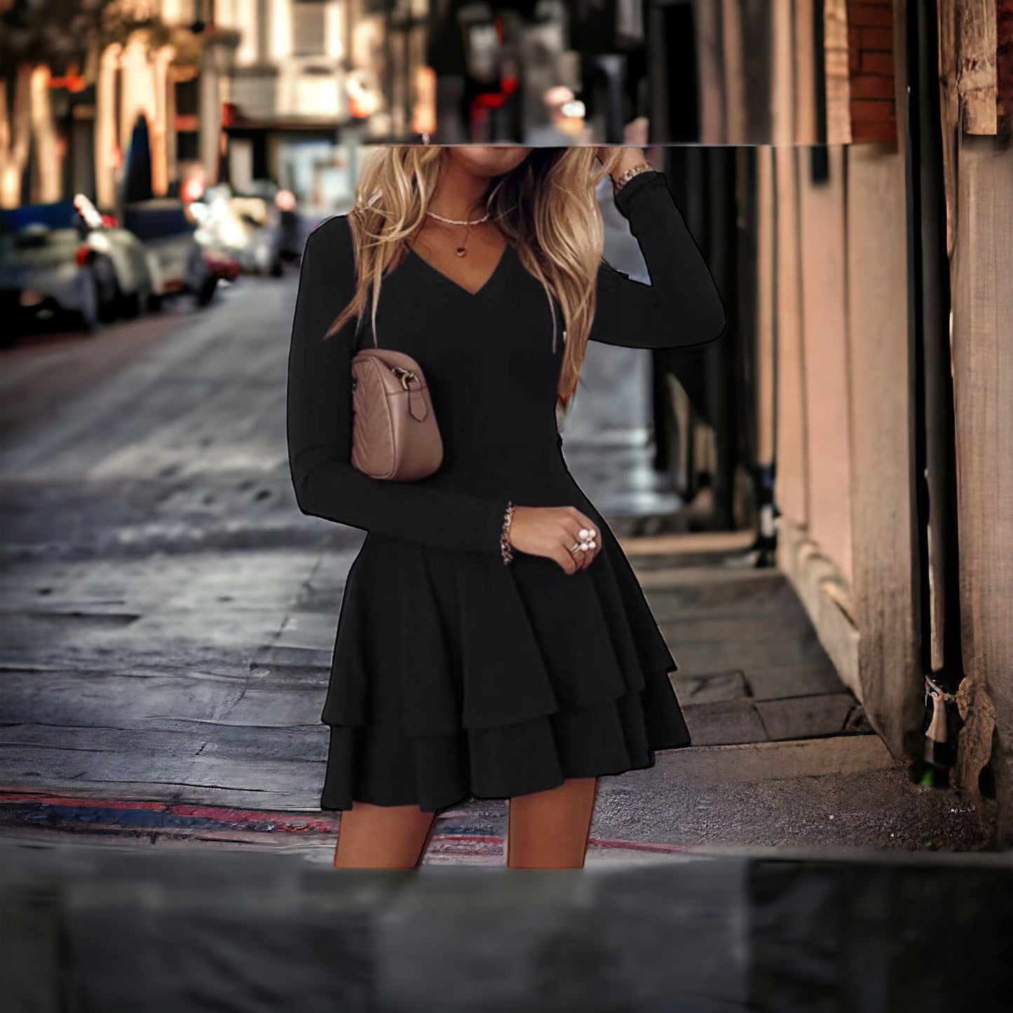 Ebony Elegance Skater Dress