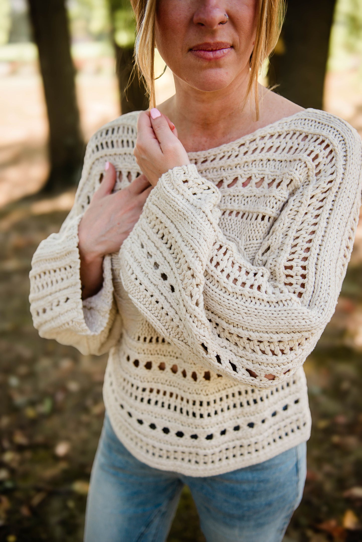 Crochet Beige Sweater