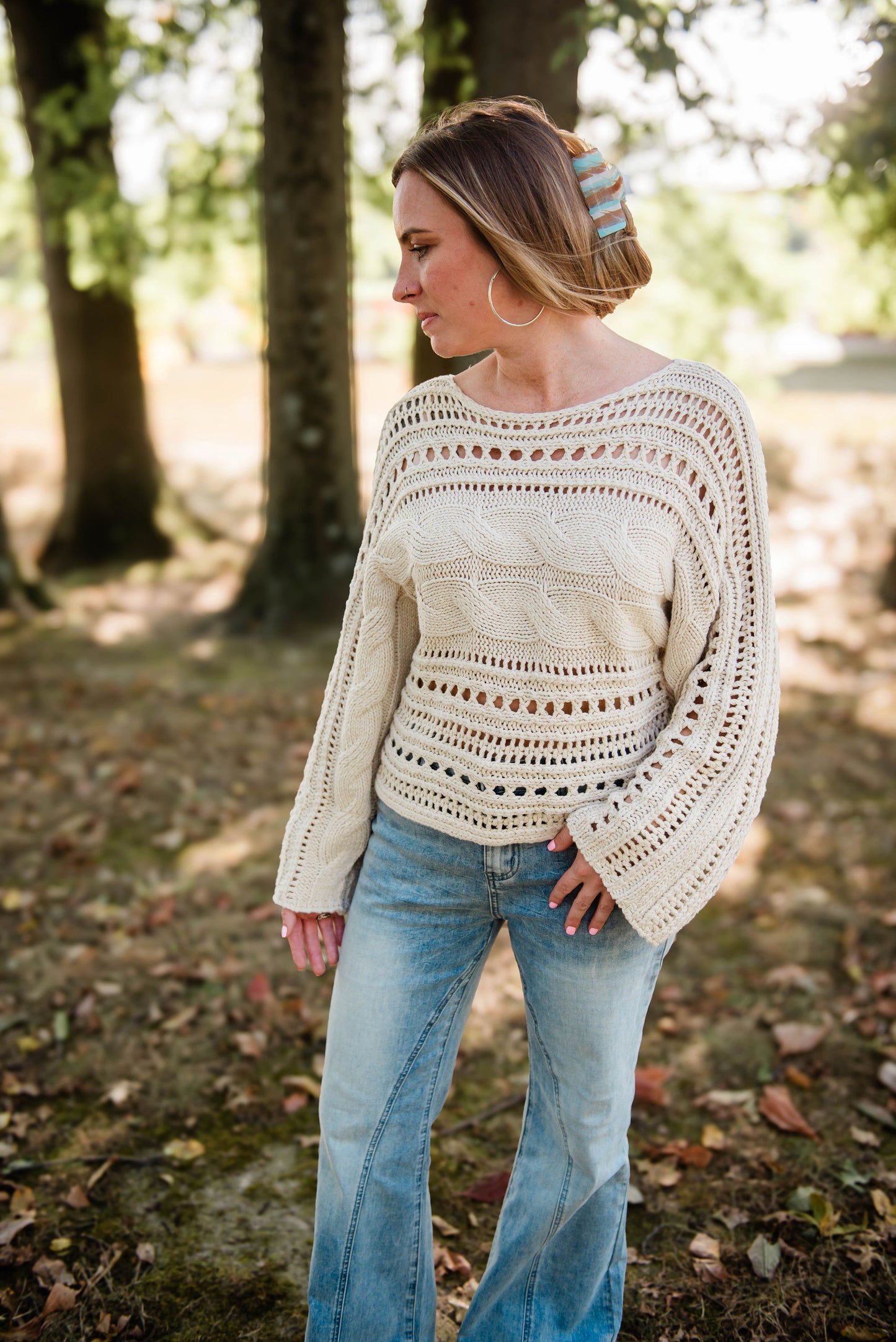 Crochet Beige Sweater