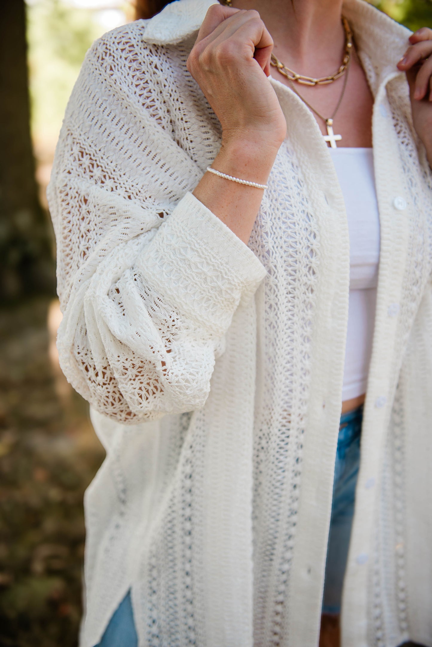 Collared Beige Tunic Long