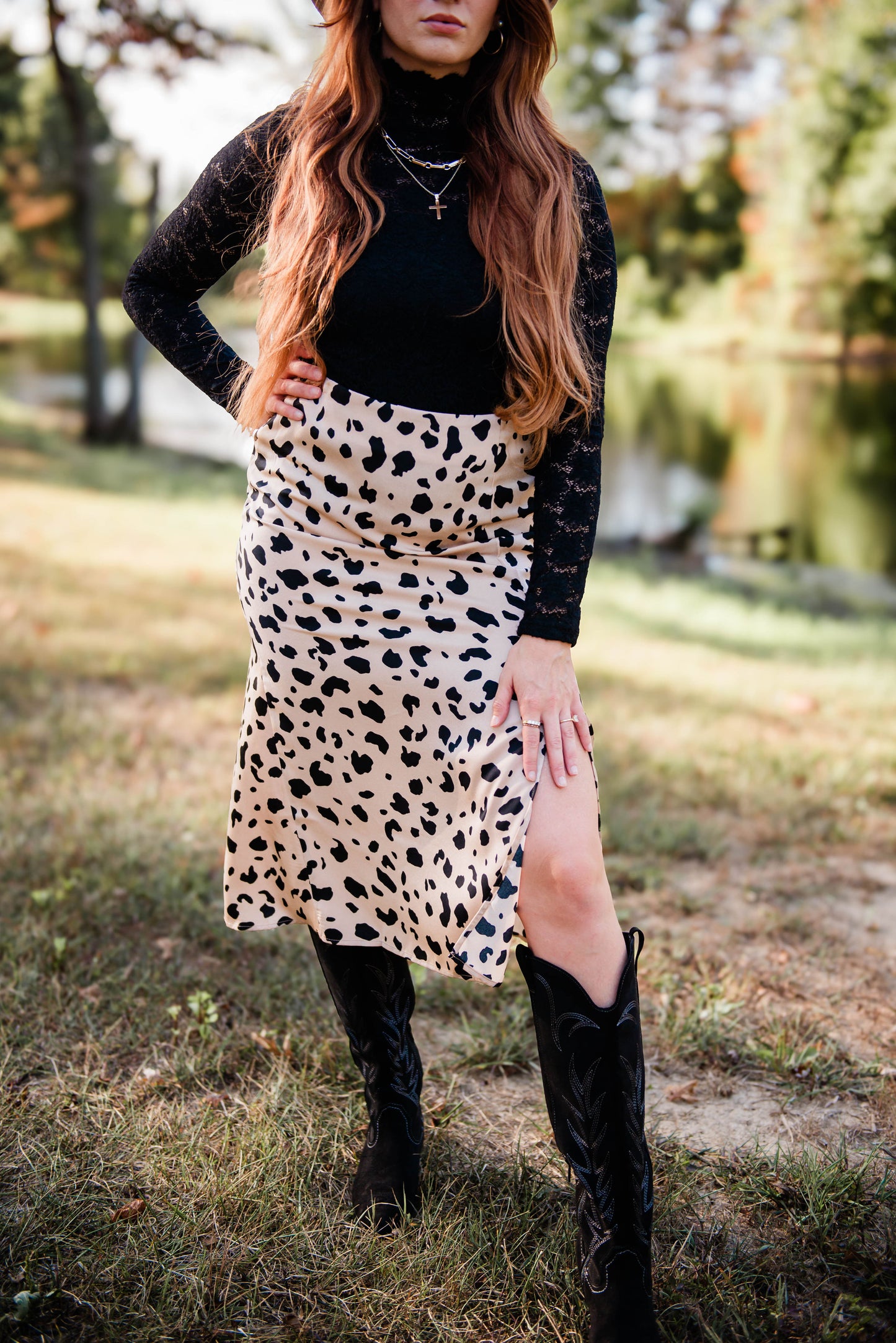 Wild side midi skirt