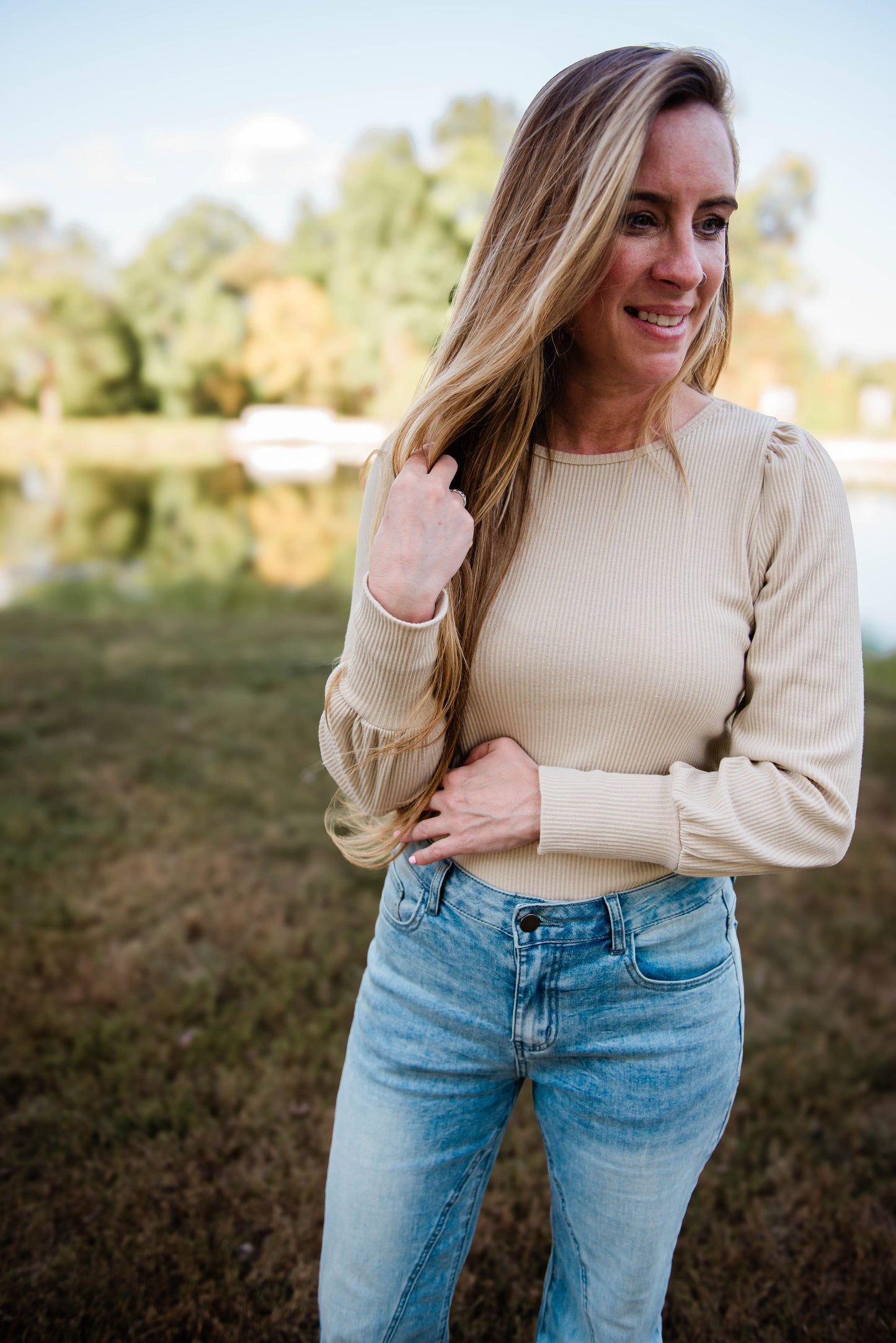 Apricot Ribbed Bodysuit