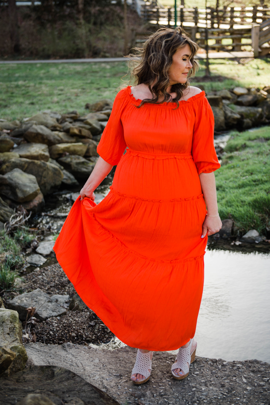 Sunset Breeze Off Shoulder Maxi