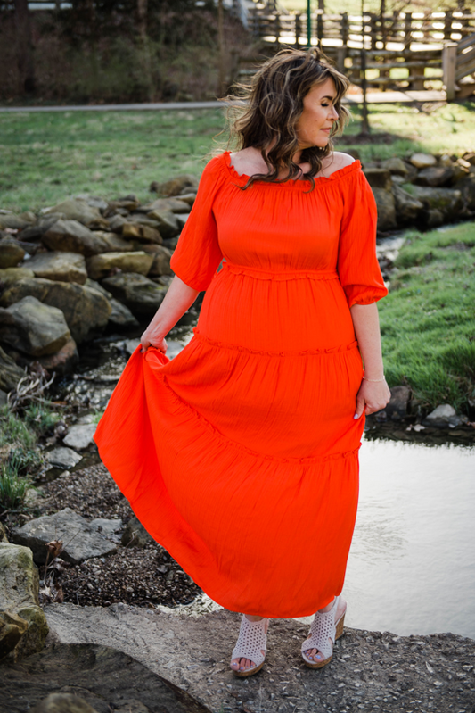 Sunset Breeze Off Shoulder Maxi