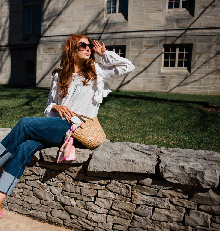 Flowy Dream Eyelet Blouse