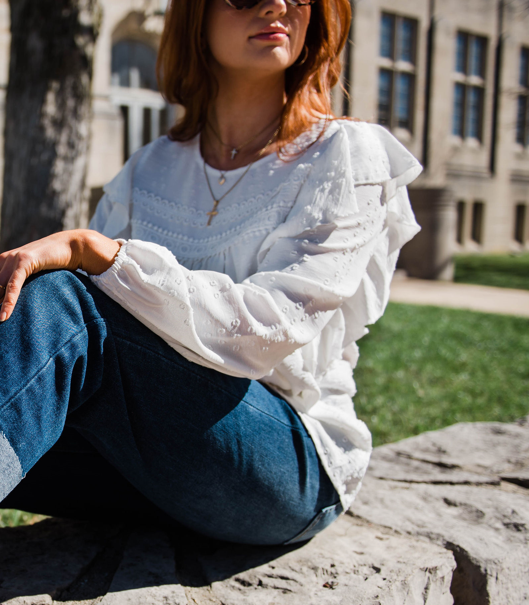 Flowy Dream Eyelet Blouse