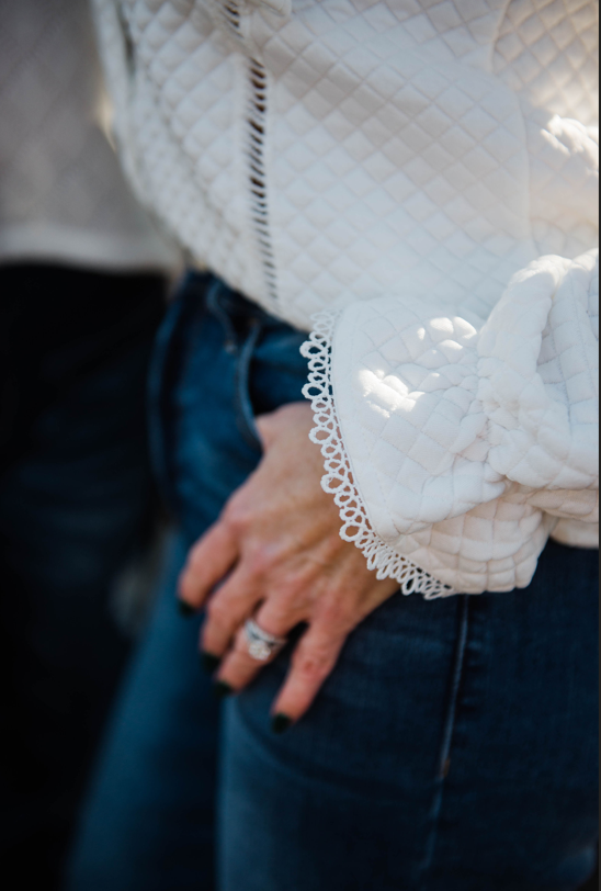 Quilted Ivory Blouse