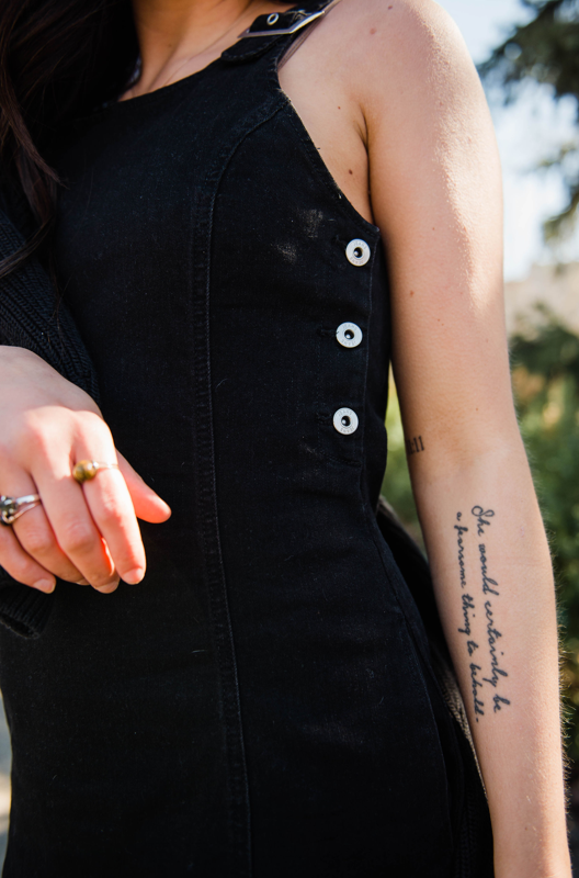 Buckle Sleeve Denim Dress