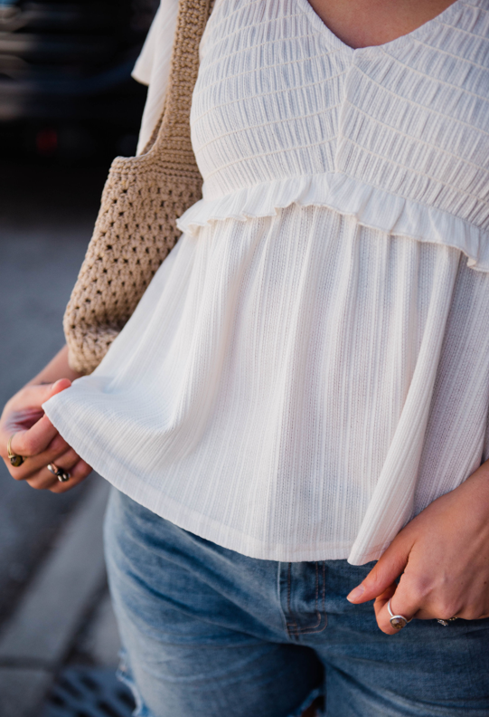 Sweet Serenity Smocked Flowy Top