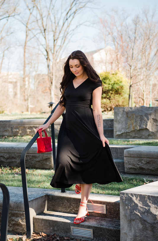 Flirty Noir Wrap Maxi